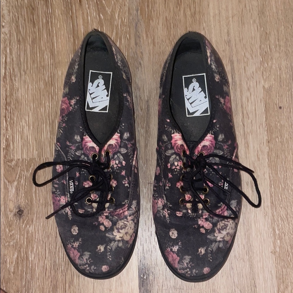 Vans Women's Black Floral Sneakers